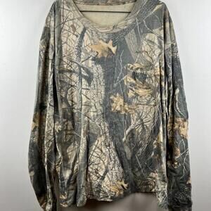 Vintage Realtree  Hardwoods T-Shirt Long Sleeve Camo Fieldline Mens XL 20-200